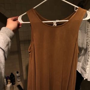 Suede T-shirt dress